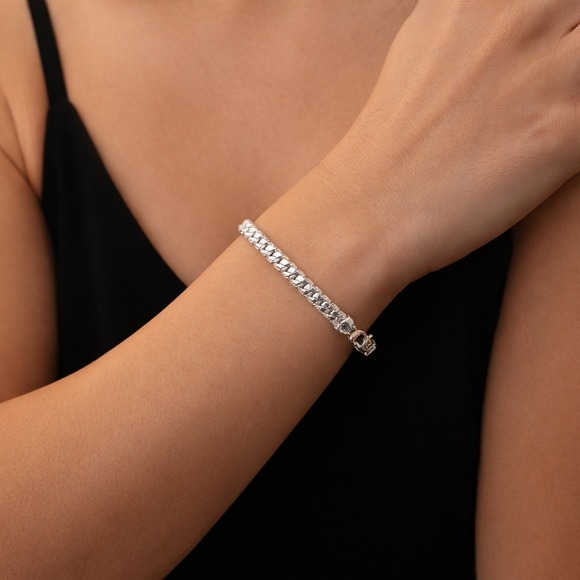 925 Sterling Silver Hand-Finished Comfort Woven Link Bracelet Women 7.5 Inch - Picture 2 of 7